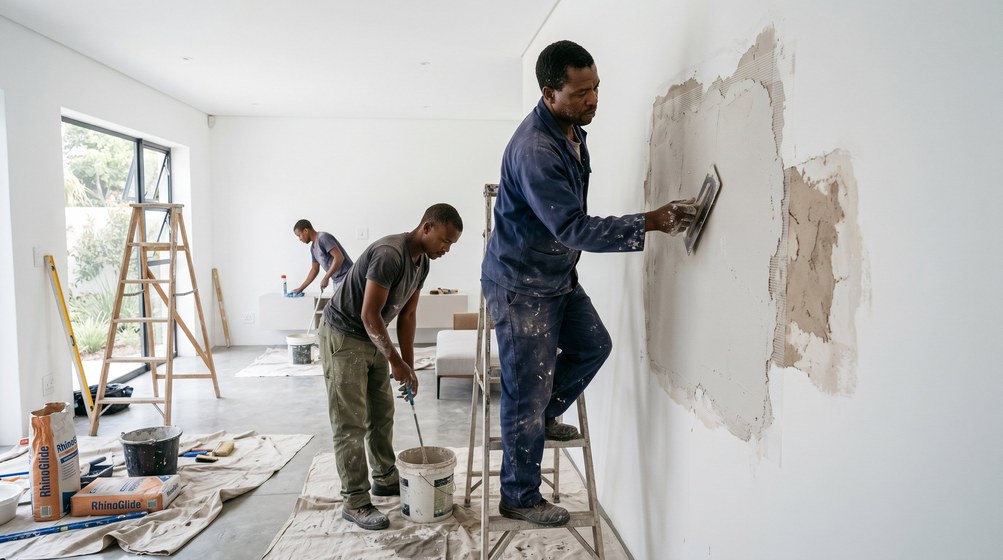Plaster repair and exterior preparation in Tamboerskloof, Cape Town